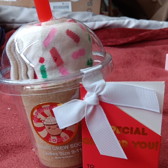 Peppermint Festive Cone Socks - Red, Green, Pink - Picture 2 of 4